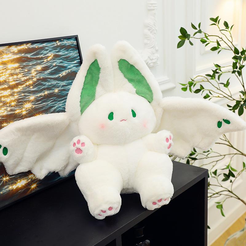 25cm Kawaii Bat Rabbit Plush Toys Flying Rabbit Plushies Stuffed Animals Doll Birthday Gift For Kids Baby Shower Home Decor Xmas