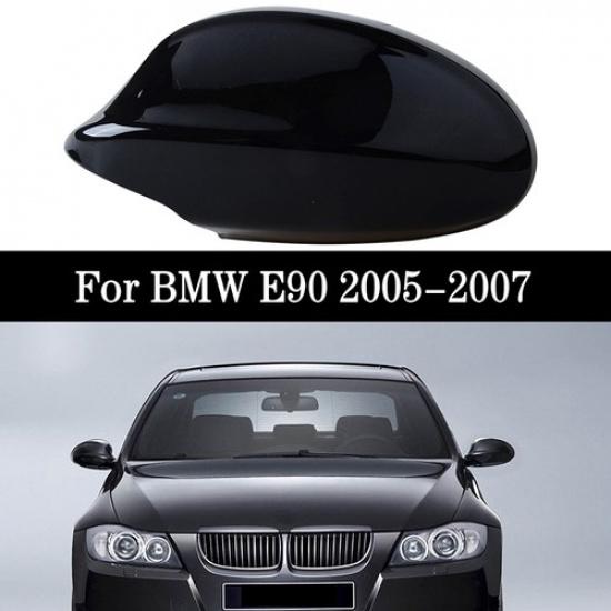 Left Side Mirror Cover Cap Glossy Black For 2005~2008 BMW E90 E91 325i 328i 335i