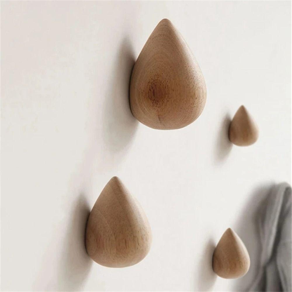 Natural Wood Wall Coat Hook Nordic Solid Wood Hook Versatile Use Wooden Wall Hooks Home Decor