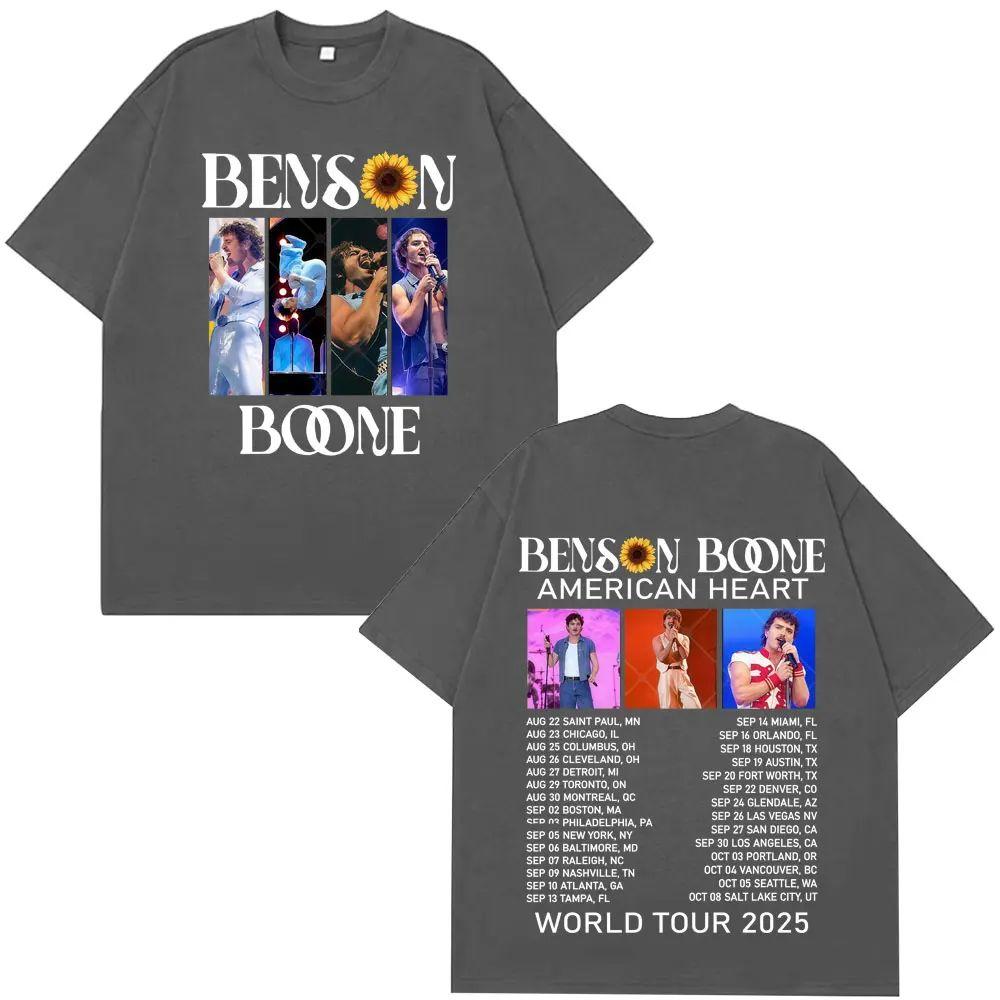 Casual Streets Harajuku Tee Benson Boone American Heart Tour 2025 T-shirts Men's Women Gothic Punk Vintage T Shirt Print Cotton