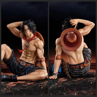 12cm Personnage Anime One Piece Portgas D. Figurine d'action Ace Statue en PVC Modèle Jouet de Collection Décoration de Bureau Ornements Cadeau