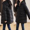 New winter down cotton jacket women's long large loose cotton jacket warm cotton-padded jacket thickened