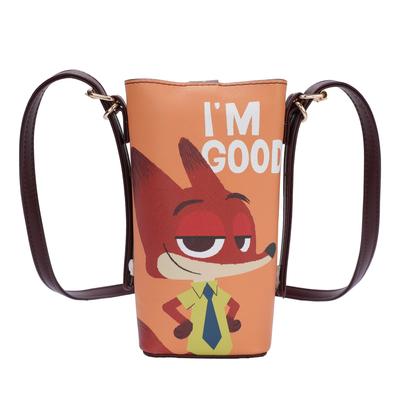 Unsere MEGOS Disney Offiziell Lizenziertes Smartphone-Etui, Modische Umhängetasche, Crossbody-Tasche, PVC-Hängetasche mit Gürtel (Nick Wilde)