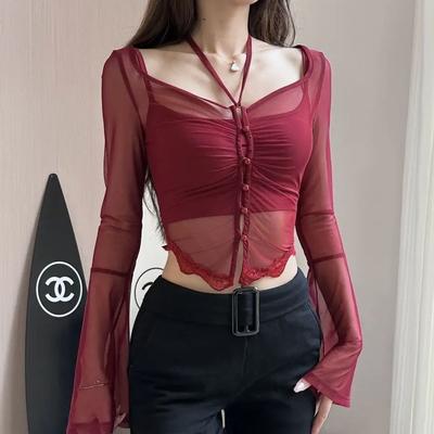 Pure Desire Spicy Girl Style Camisole Vest Hanging Neck Cardigan Women's Slim Fit Short Bottom Top