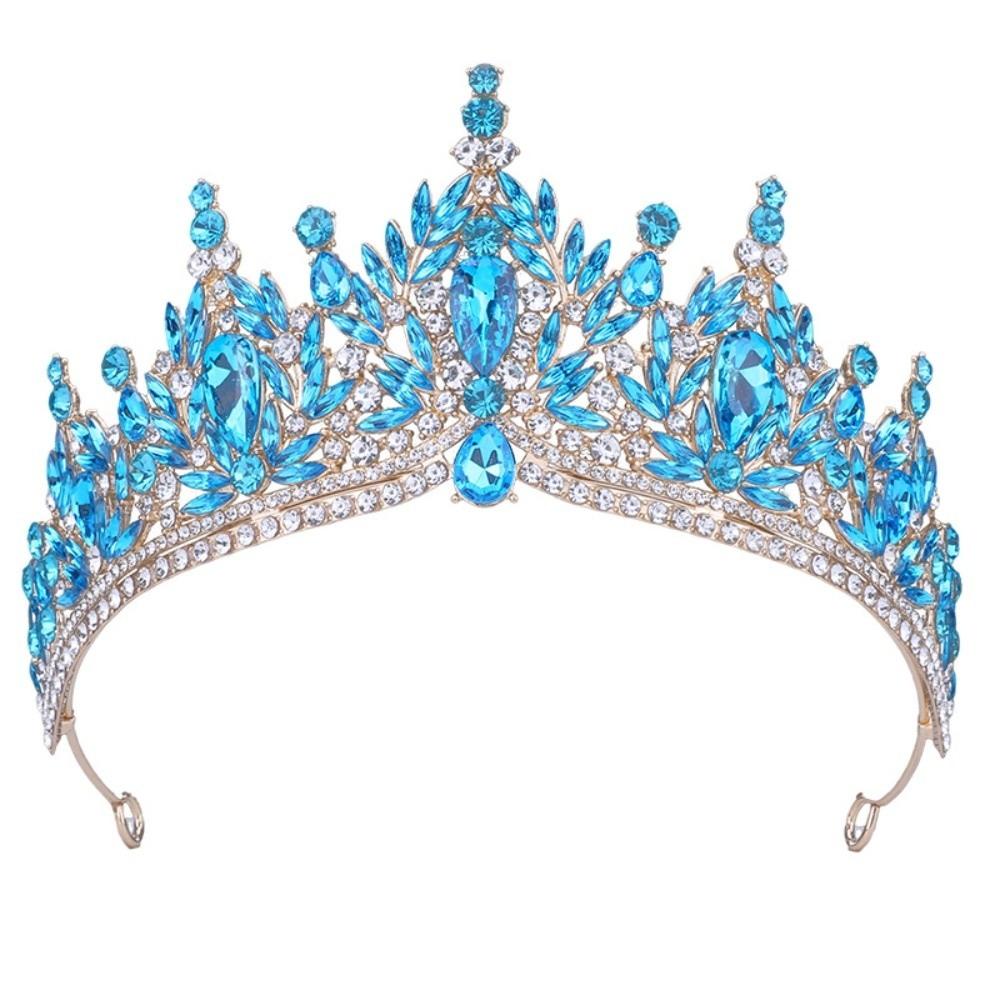 Vintage Rhinestone Queen Princess Crown Baroque Sparkling Bridal Tiaras Water Drop Crystal Headband Birthday Gift