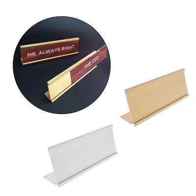 Golden Sign Aluminum Alloy Name Desk Plaque Holder Office School 9x24cm