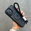 Luksusowe etui na telefon z smyczą, MagSafe, matowe, do iPhone 16 15 14 13 12 11 Pro Max 16 15 14 Plus, magnetyczny zderzak, tylne osłony