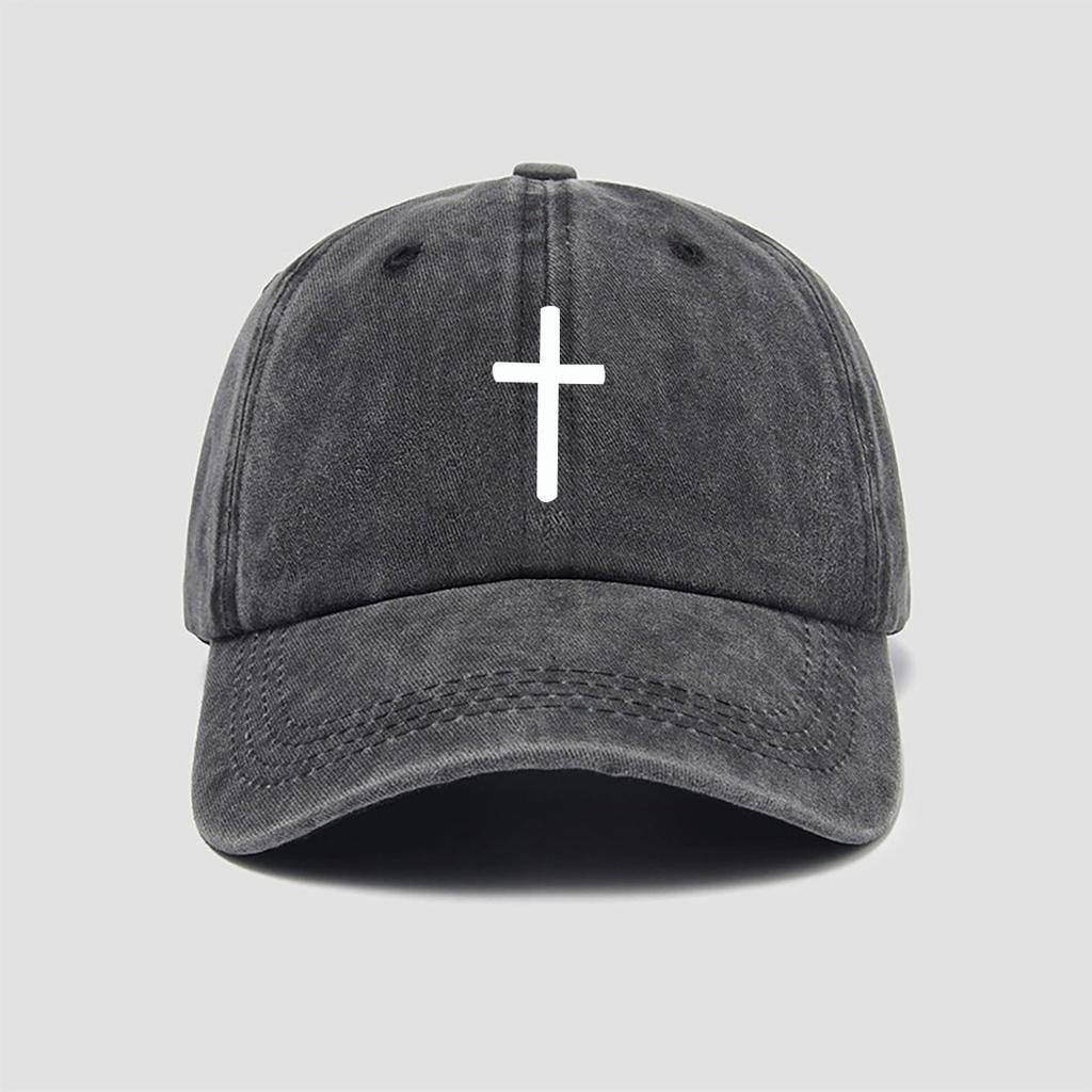 Cross Print Baseball Cap for Men and Women, Versatile for Casual Wear, Sun Protection and Sun Protection, Duck Tongue Cap