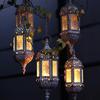 Retro Iron Hanging Candle Lantern Windproof Tealight Holder Decorative Candlestick for Party and Coffee Shop