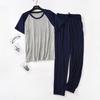 Spring and Summer Mens Pajamas Suit Modal Short-sleeved Trousers Thin Plus Fat Large Size Relaxed Fit Home Clothes