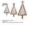 Decorative Ground Stake 3Pcs Rustic Metal Christmas Tree Stake, Weathered Iron Art Xmas Garden Design Sign for Yard Pathway Flower Bed Unique Shape