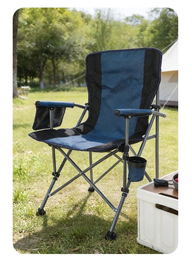 Folding Sea Dog Outdoor Chair with Hard Armrests - Portable Beach, Fishing, and Picnic Seat
