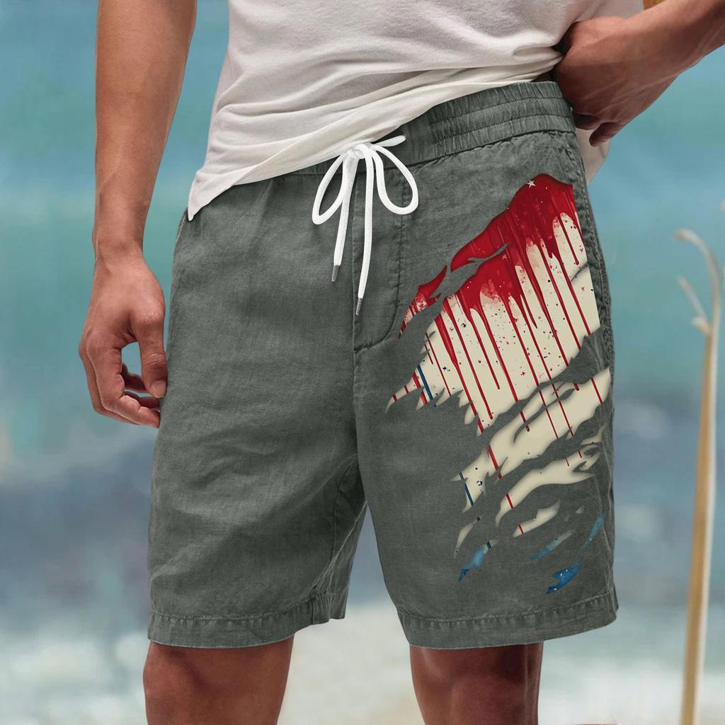 Męskie letnie, duże, swobodne, luźne spodnie sportowe, szorty plażowe