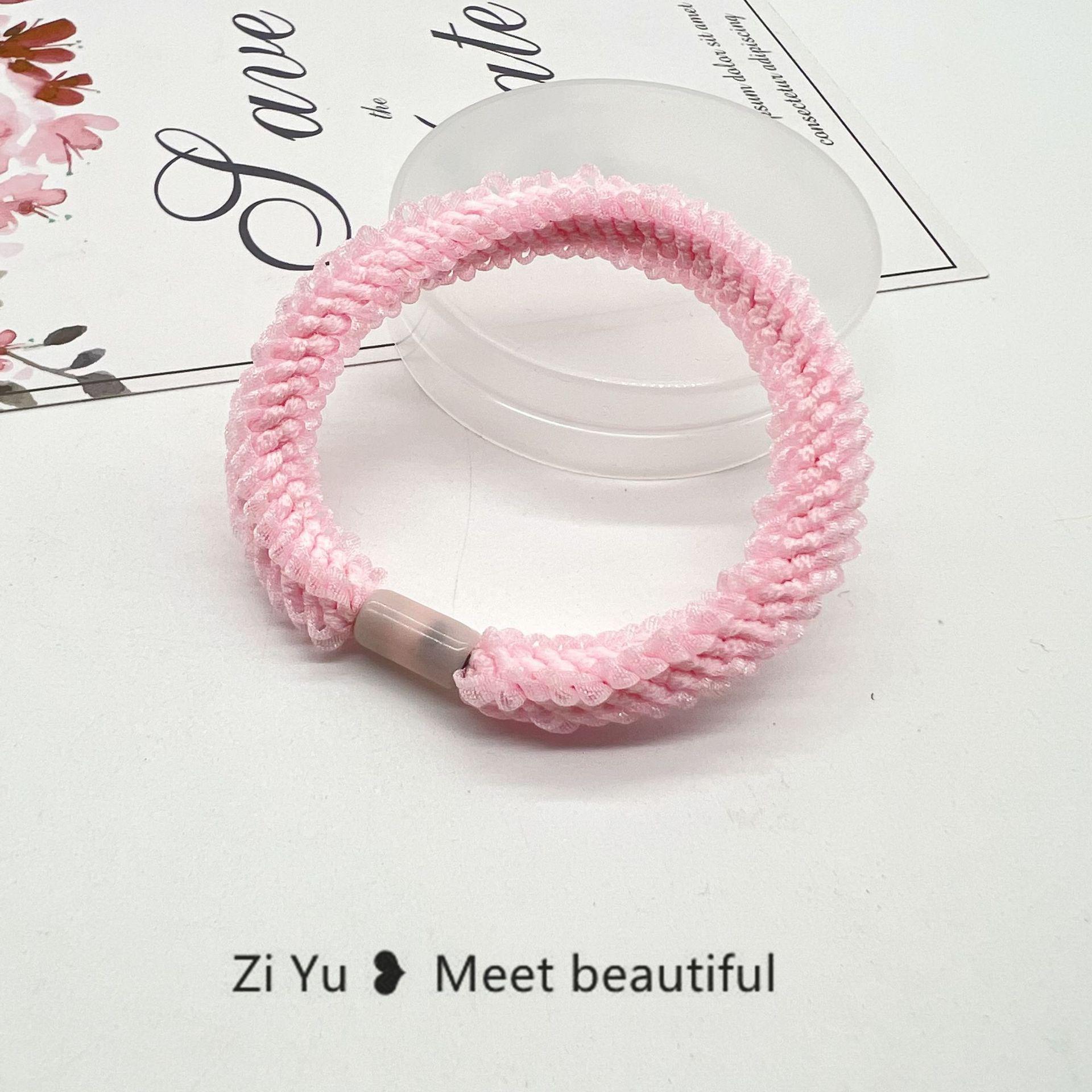 

Цветная корейская кружевная повязка на голову с завитками – милый, толстый, сетчатый плетеный аксессуар розовый