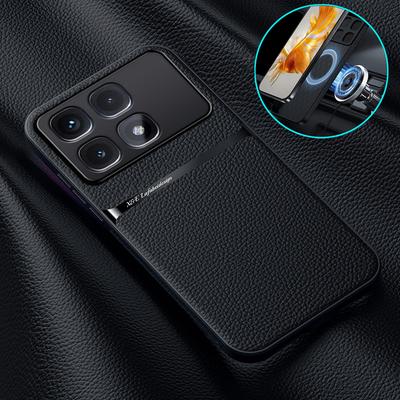 Etui dla Xiaomi Redmi K70 Ultra 5G Luksusowy Magnetyczny Uchwyt Samochodowy Skórzane Etui na Telefon Dla Redmi K70 Ultra 6.67" 2024 Miękka Tylna Pokrywa