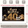 2D Black Gold Glitter 40th Birthday Backdrop Home Party Celebration Photo Background