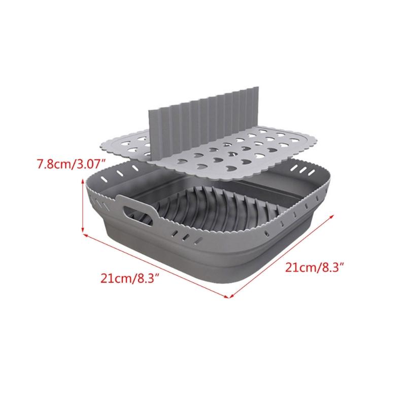Air Fryers Divider Fryers Accessories Square Silicone Air Fryers Basket Air Fryers Inserts Silicone Liner with Divider