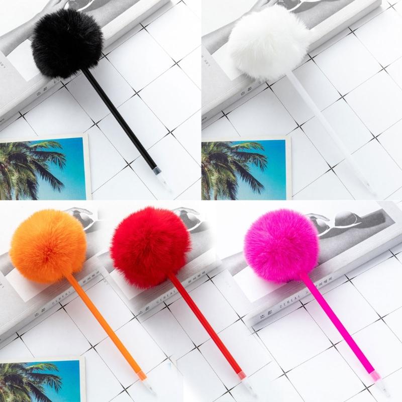 5 Pièces Stylo Bille Pompon Pelucheux Remplisseurs de Bas de Noël Fourniture de Fête de Noël pour Adultes Écriture Journalisation
