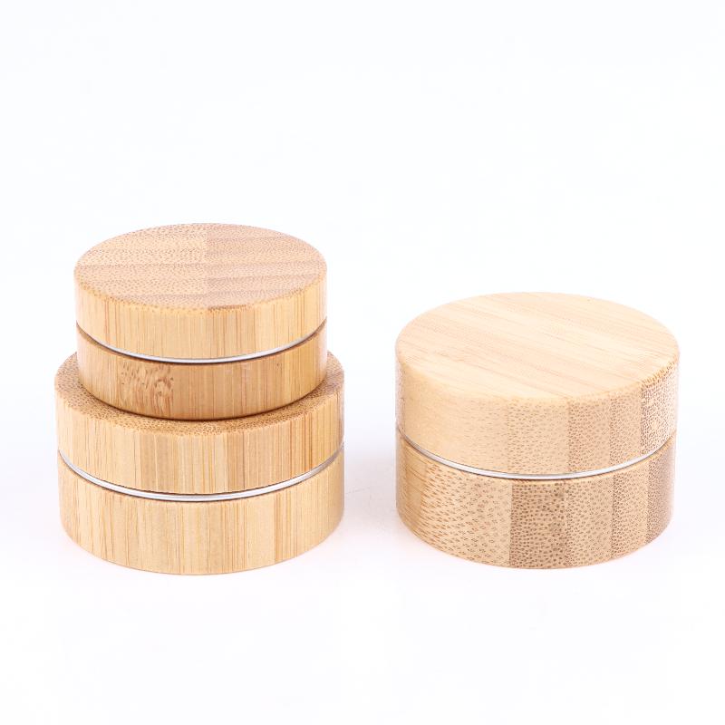Reusable Sealing Cosmetic Container Portable Waterproof Cream Bottle Bamboo Aluminum Multifunction Empty Balm Box Women