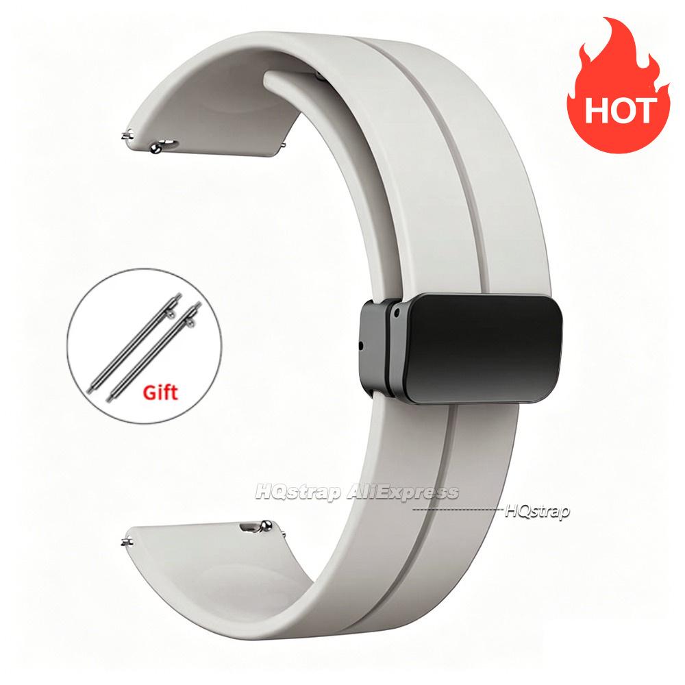 Magnetic Silicone Watch Strap 18mm 20mm 22mm Bracelet Magnetic Metal Buckle Wristband Quick Release Men Women Band Accessories