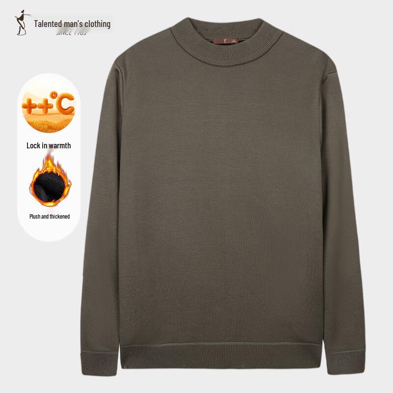 Caizi Men's Plush-Lined Pullover Knit Sweater