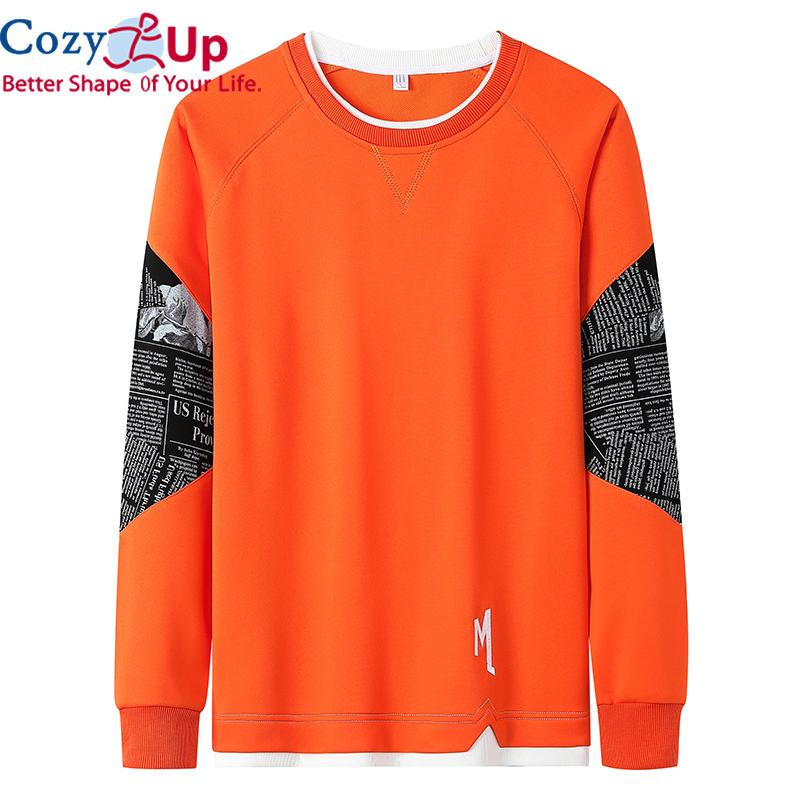 Cozy Up Men Patchwork Hoodie Streetwear Print Tops Male Hip Hop Harajuku Sweatshirts Korean Hoody Men's Casual O-Neck Pullover Clothing