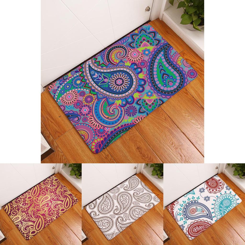 Elegant Persian Ornamental Paisley Buta Pattern Doormat For Luxurious Home Decor