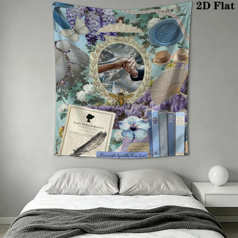 Bridgerton Wall Tapestry Aesthetic Wall Hanging Printed Fabric Blanket Decorative Tapestries for Bedroom Living Room Home Decor
