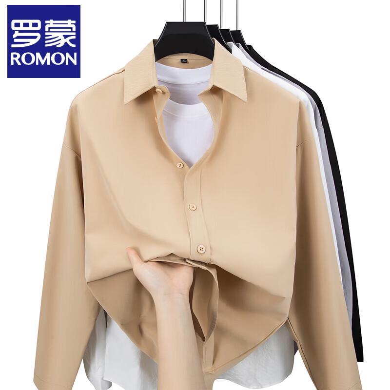 Romon 2026 Men's Business Casual Long Sleeve Shirt