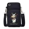Funny Animals Personality Printing Black Oblique Span Small Bag Multifunctional Casual Portable Mobile Phone Bag