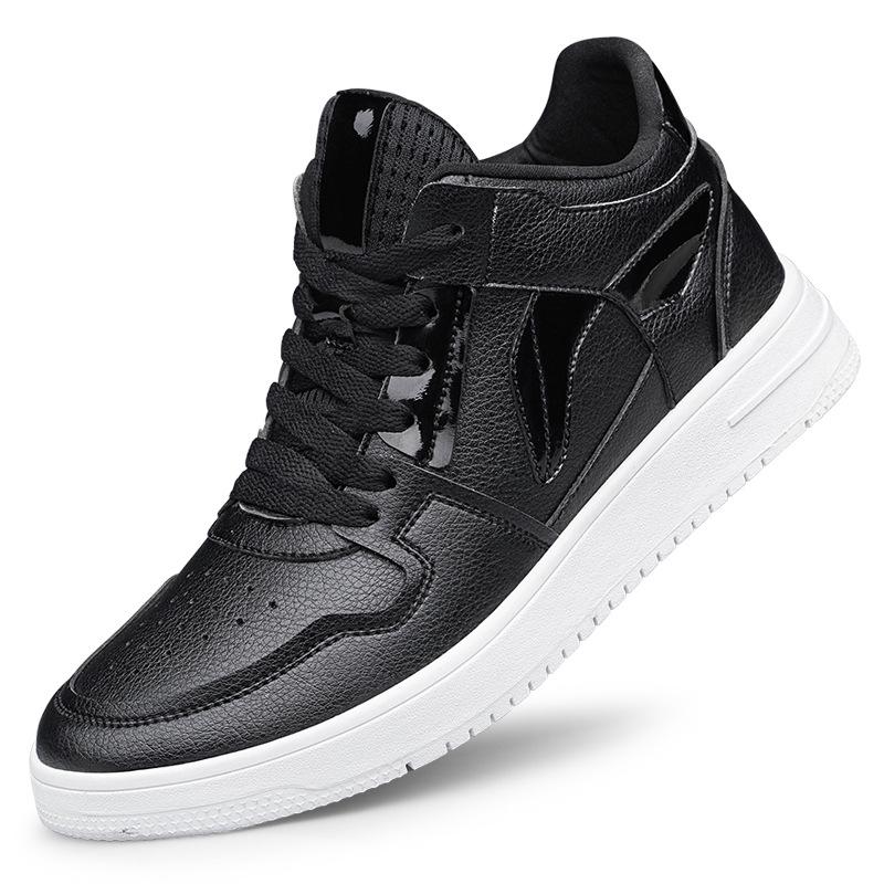Men s Autumn 6cm Height-Increasing Mid-Top Casual Board Shoes 39 черный 8см