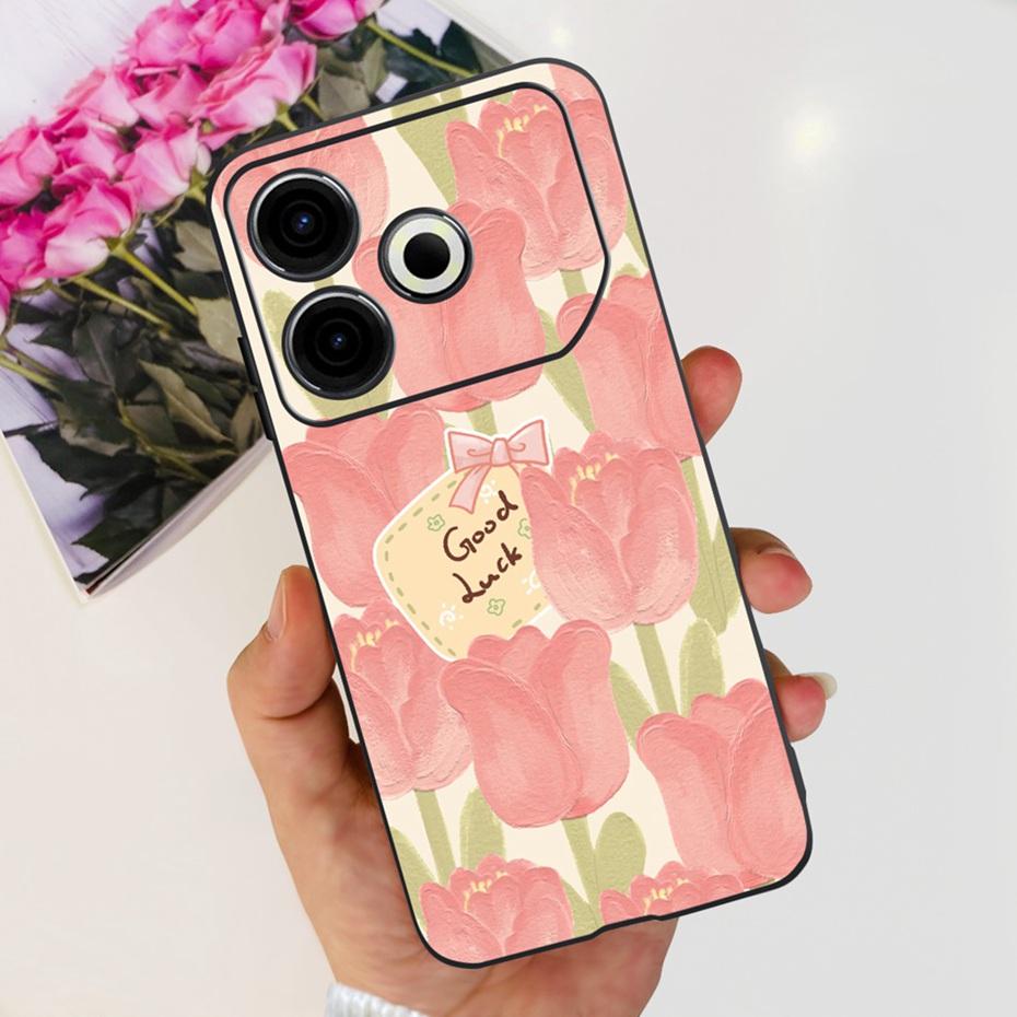 2024 Fashion Case For Tecno Pova 6 Neo Black Silicone Soft TPU Back Cover For Tecno Pova 6Neo 4G Phone Cases