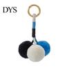 Bag Ornament Pendant Small Plush Ball Decor Keychain Soft Velvet Fluffy Tote Suitcase Key Holder with Braided Rope Backpack Colorful Charm