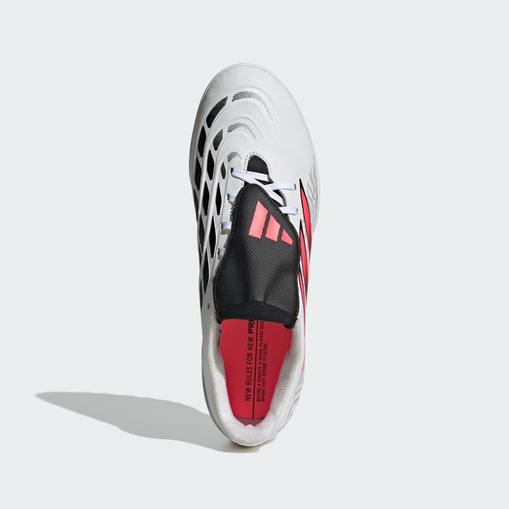 adidas PREDATOR CLUB Fold-Over Tongue Turf Football Boots IH2113 Unisex Performance Sports Shoes Cloud White / Solar Turbo / Core Black
