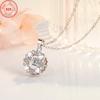 925Sterling Silver Heart-Shaped Snowflake Synthetic Zircon Pendant Necklace Exquisite and shiny synthetic zircon design suitable for daily wear and