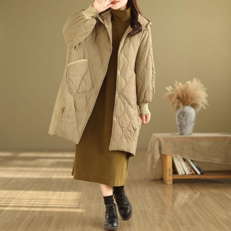 Women Oversized Casual Padded Cotton Jacket Coat for Autumn Spring Winter Outerwear Loose Fit