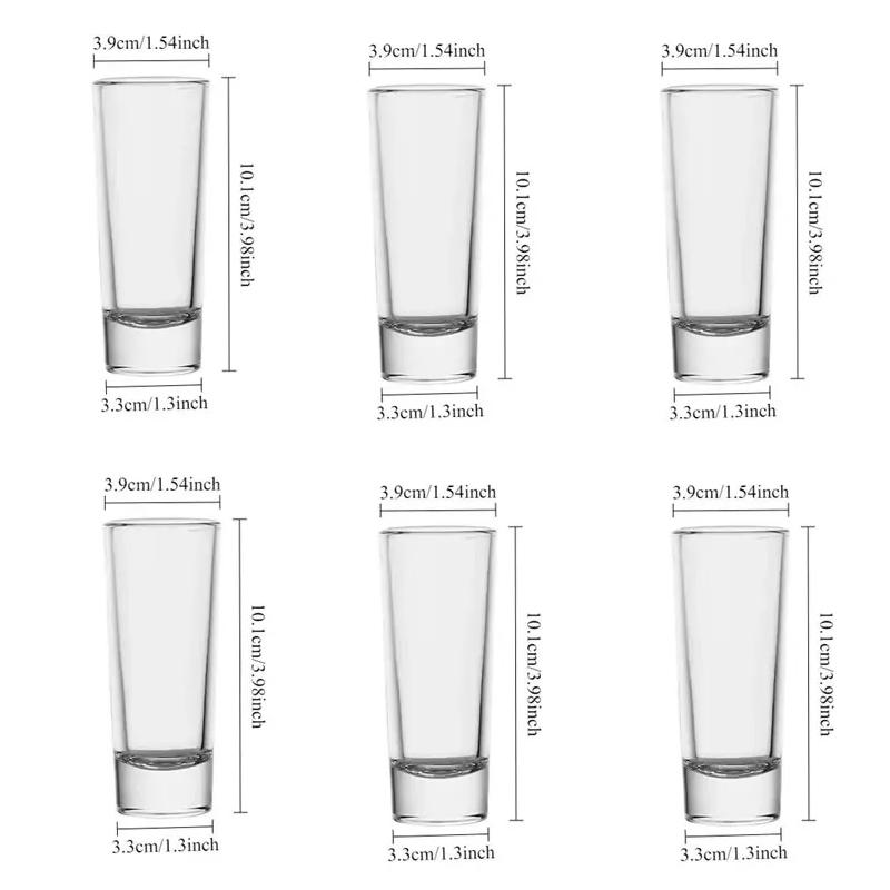 6pcs Luxury Shot Glass Liquor Glasses Bullet Cup Exquisite Baijiu Glass Bar Vodka Mug Light Luxury Transparent Small Wine Glass 6pcs