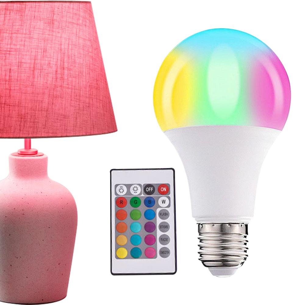 RGB Light Bulbs Household Lighting Dimmable 24 Key Remote Control Smart Lamp 16 Colors RGB Bulb LED Bulbs Atmosphere Light