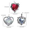 Crystal Heart-shaped Pendant Beads Rhinestone Love Heart Charm for DIY Keychain Necklace Earrings Accessories Crafts