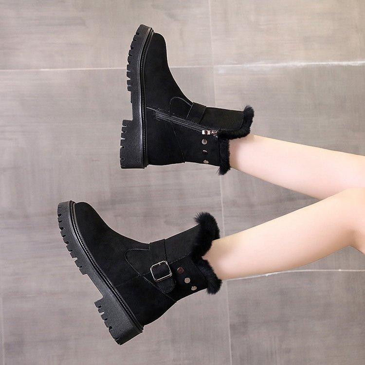 Soft leather version · Short boots Non-slip large cotton shoes High-top women's winter velvet women's shoes Thickened warm snow boots