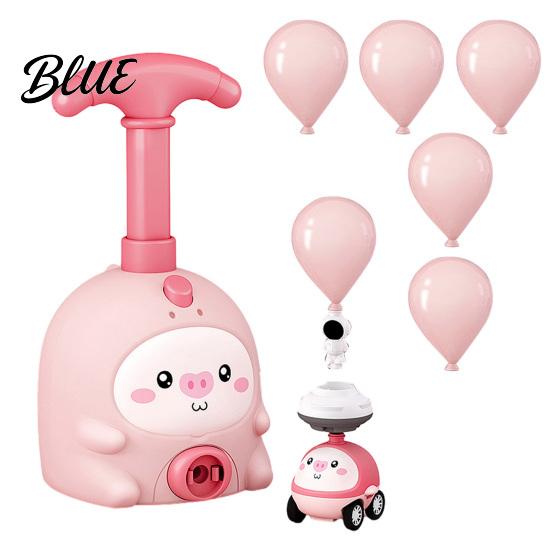 Balloon Car Toy Animal Air-Powered with Pump Cartoon Pig Duck Inflator Seal Launcher Educational Toddlers Boys Girls Vehicle