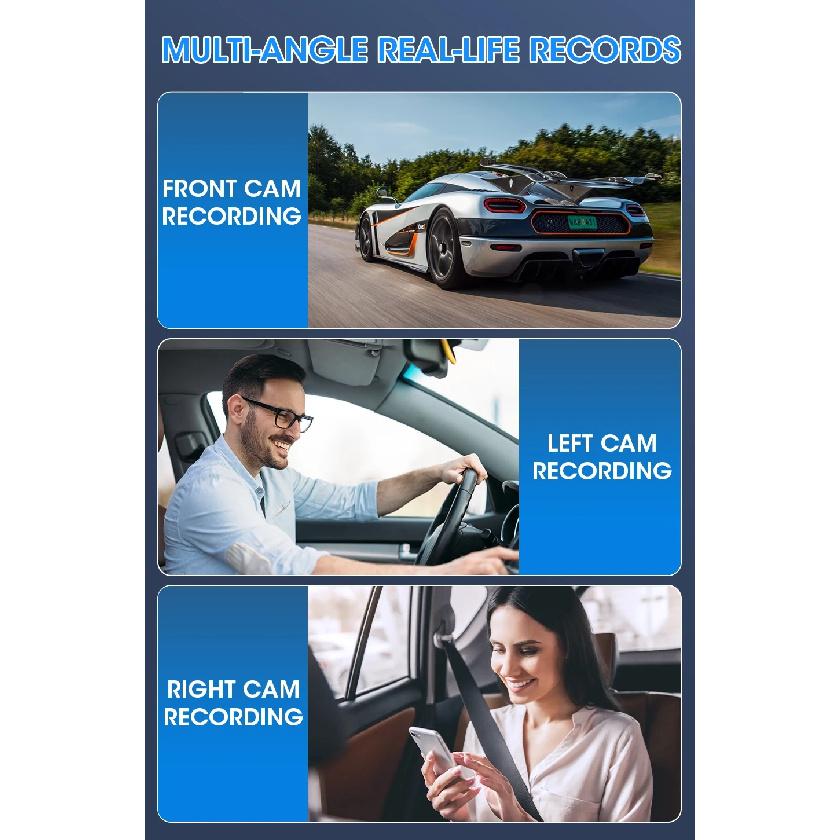 Srnubi 5Ghz WiFi 3/4 Channel Dash Cam 1080P Car DVR IPS Screen IR Night Vision Dashcam 24H Parking Monitor HD Video Recording