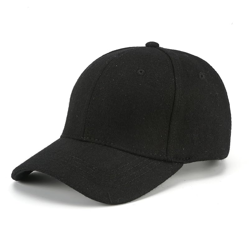 

[GEJ-Tech] wool cap hat Large size (up to 65cm) men s ladies autumn winter (L, black)