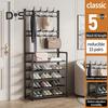 Multi-Layer Shoe Rack Doorway Clothes Hanger High Stability Simple Installation Shoes Shelf Floor-Standing Storage Rack