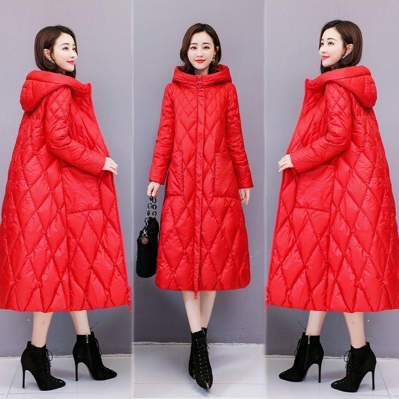 Loose Fit Plus Size Cotton Coat for Mothers Long Winter Jacket