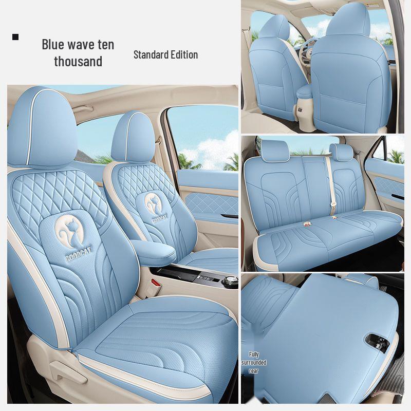 Applicable Purple ORA Good Cat Leather Seat Cover - All-Season, Breathable, Wear-Resistant, Full Wrap Design