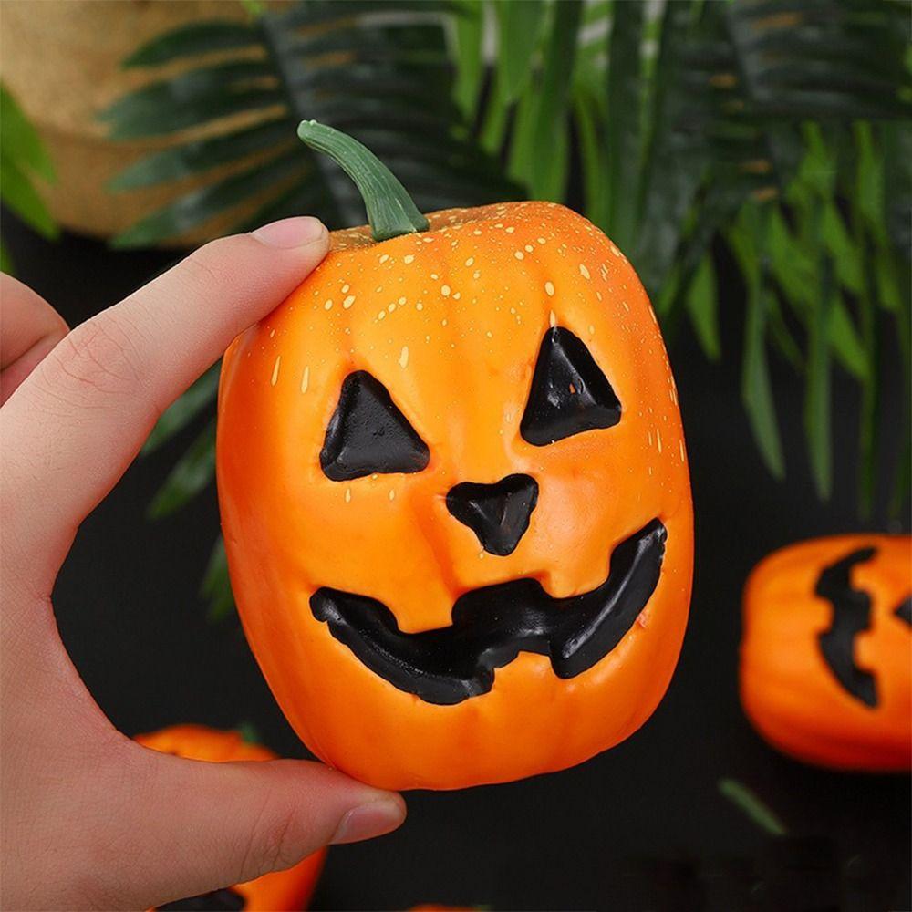 Cartoon Artificial Pumpkins Ornament DIY Handmade Craft Fake Pumpkins Model Thanksgiving
