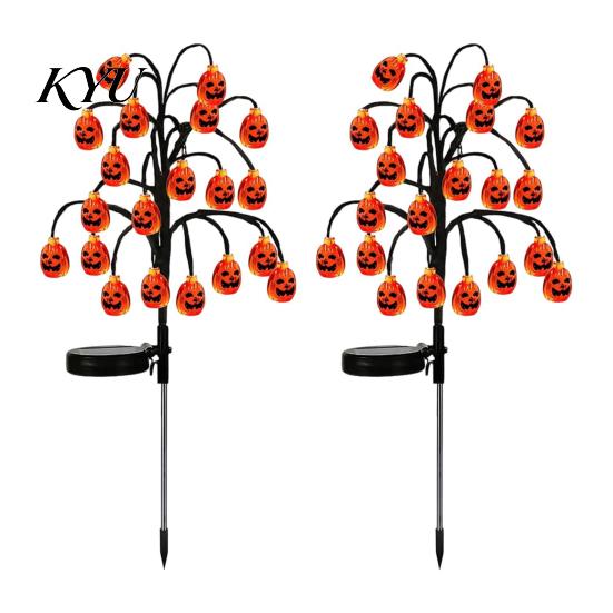 Outdoor Ambient Illumination Solar Pumpkin Stake Lights, LED Glowing Garden Light, Halloween Auto Sensing Lawn Lamps Yard Lantern, IP65 Waterproof