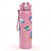 1PC Astronaut Rocket Sticker Pack 750ml Color Plastic Sports Water Bottle Leakproof Flip Straw Lid Suitable for Sports Office Home Use