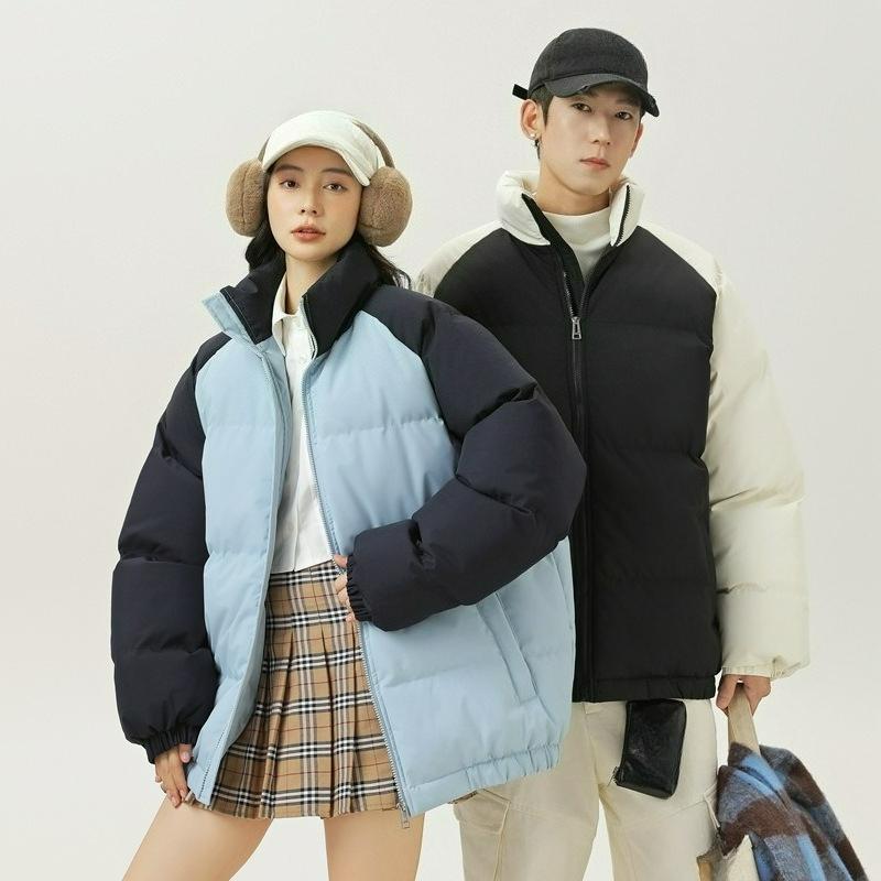 Cotton-padded Clothes for Men and Women with The Same Style In Winter, Stand-up Collar, Windproof, Thickened Cotton-padded Clothes, Color Matching